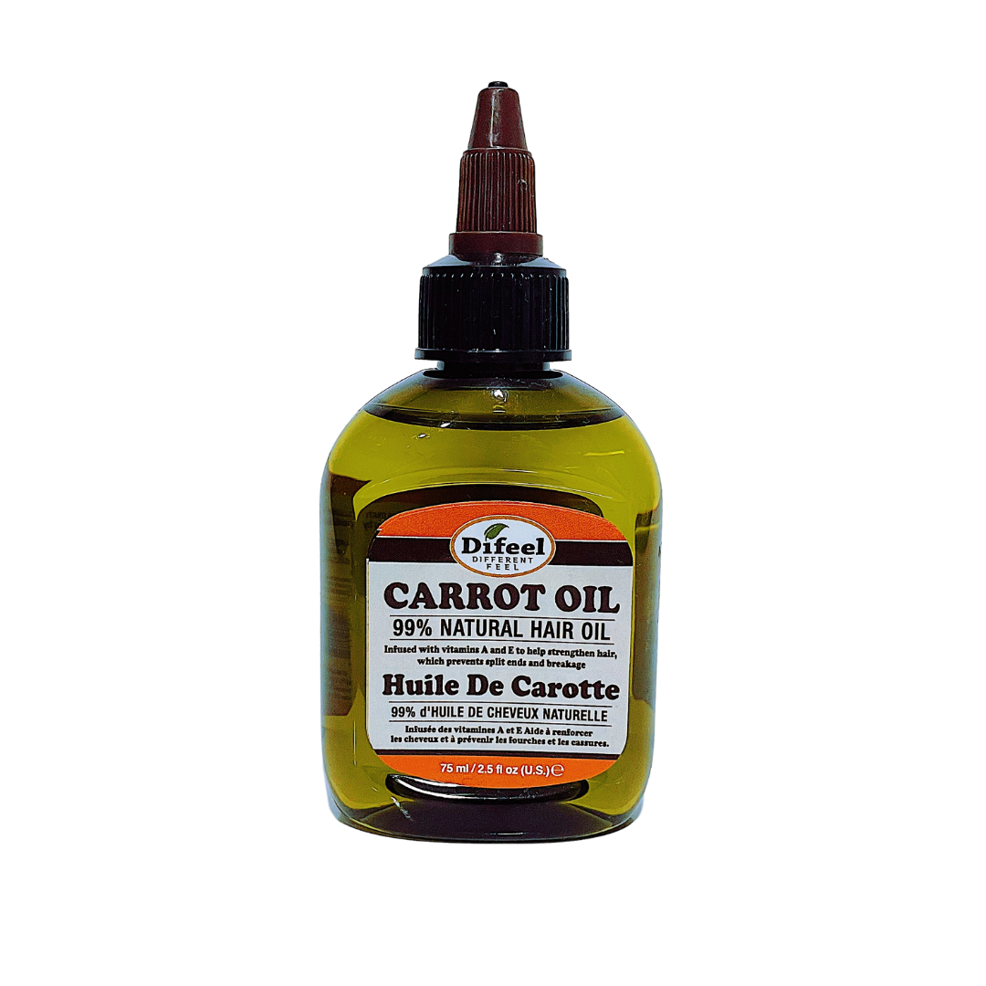 Difeel Carrot Oil 99% Natural Hair Oil w/ Vitamin A & E
