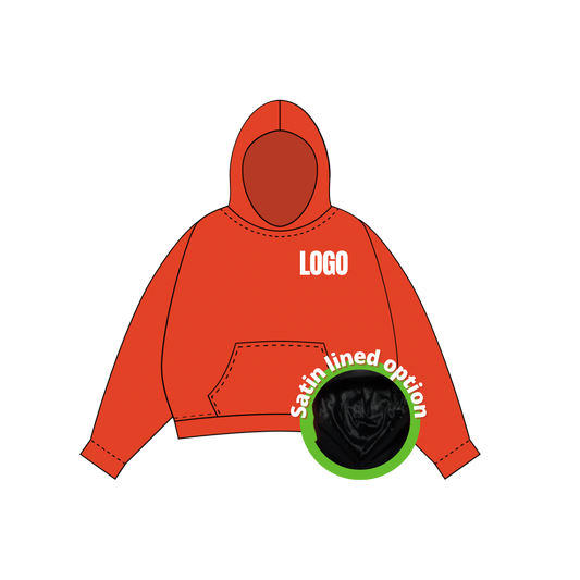 Custom Embroidery Hoodie w/ Satin Lined Option(Small Logo)