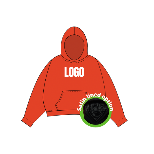 Custom Embroidery Hoodie w/ Satin Lined Option(Big Logo)