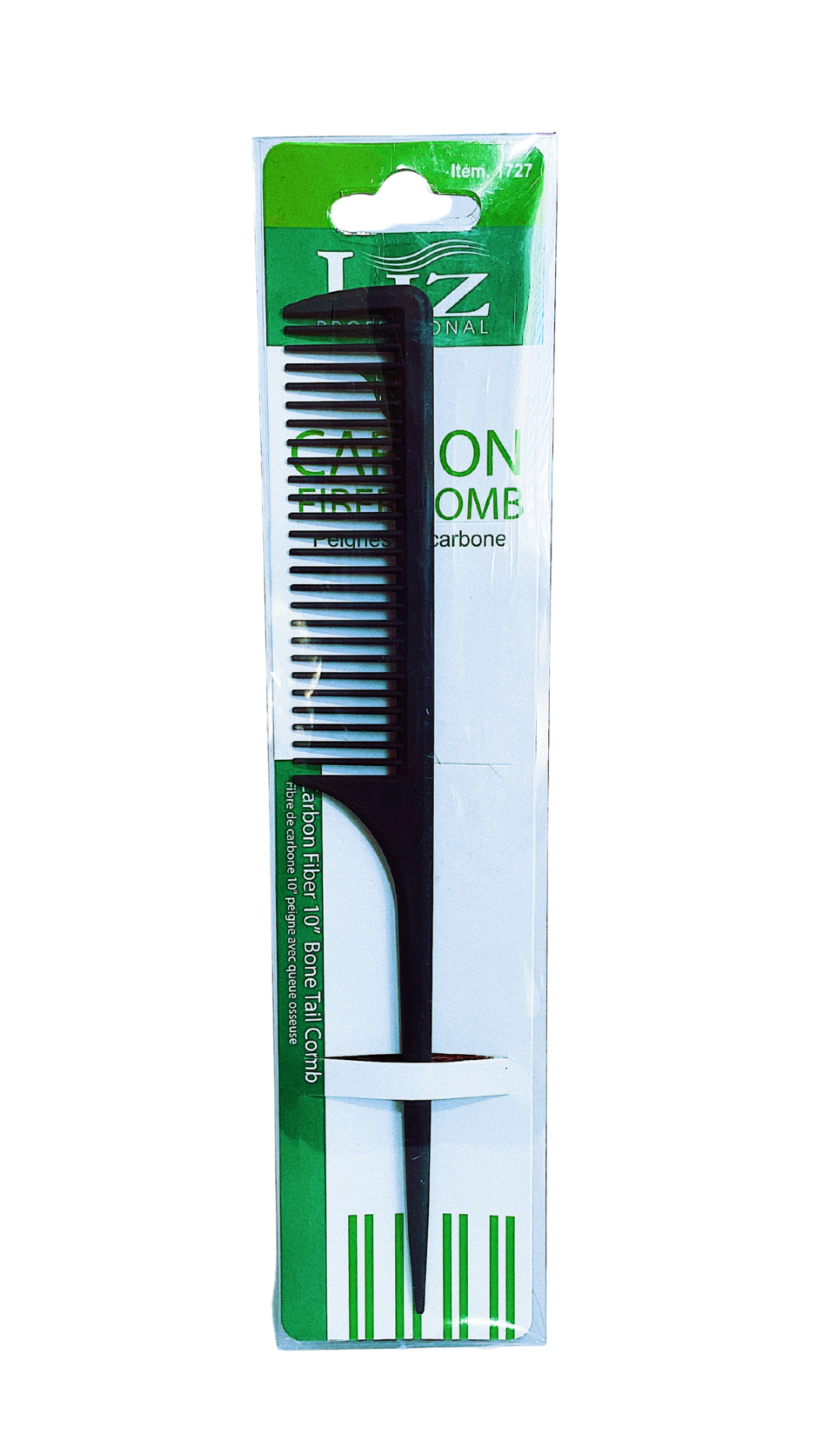 Liz Professional Carbon Comb 10” Bone Tail Comb